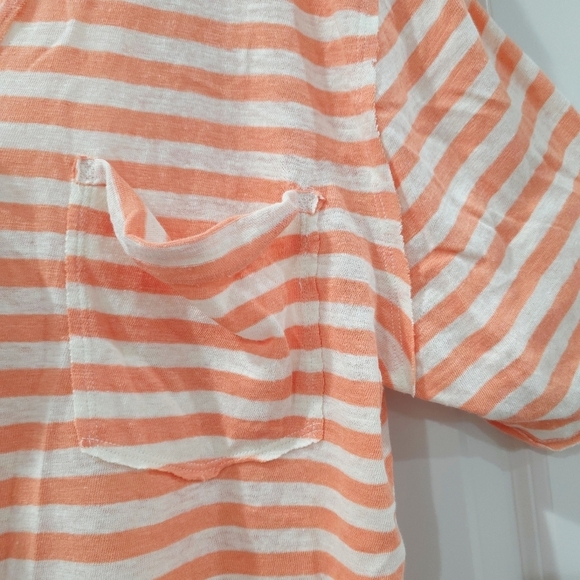 FREE PEOPLE We The Free ALL I NEED TEE, V Neck Striped, Oversized, Front Pocket - Picture 4 of 16